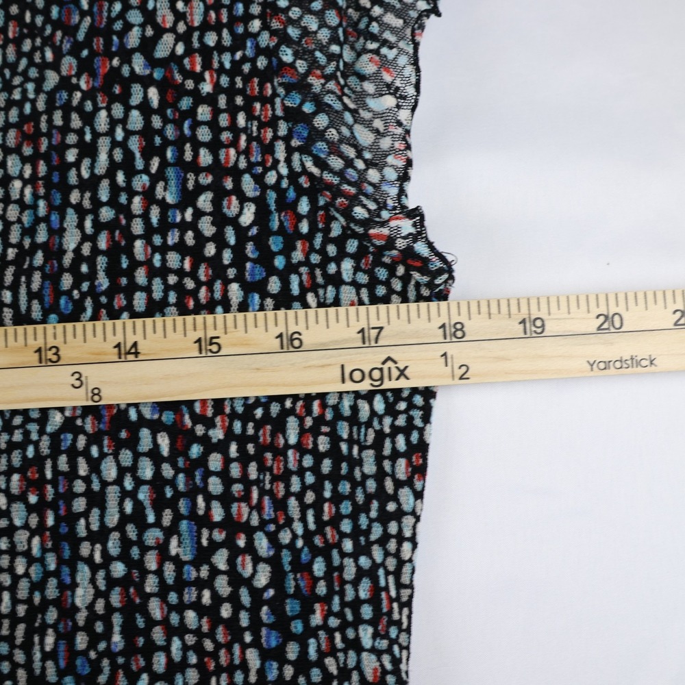 Style & Co Top Womens Large Petite Flutter Sleeve Wrap Dot Print Multicolor - Picture 11 of 12